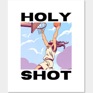 holy shot, Basketball Jesus Dunk Posters and Art